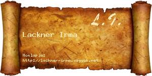 Lackner Irma névjegykártya